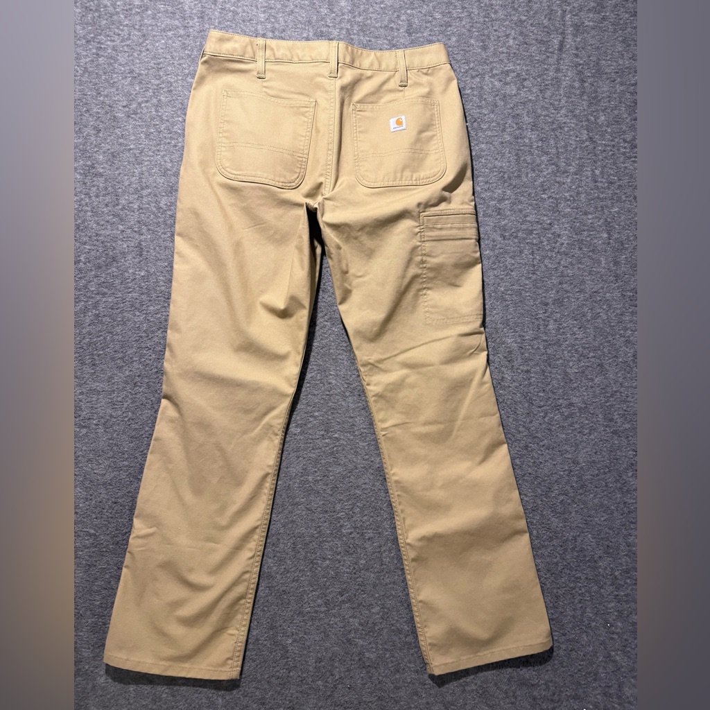 Carhartt Rugged Flex Canvas Work Pants Womens 12 Tan Loose Professional Series